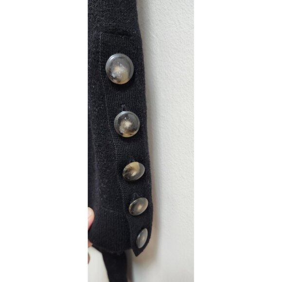 Sézane La Maille Merino Wool Turtleneck Sweater Dress Black Long Sleeve ButtonXS - Picture 7 of 16